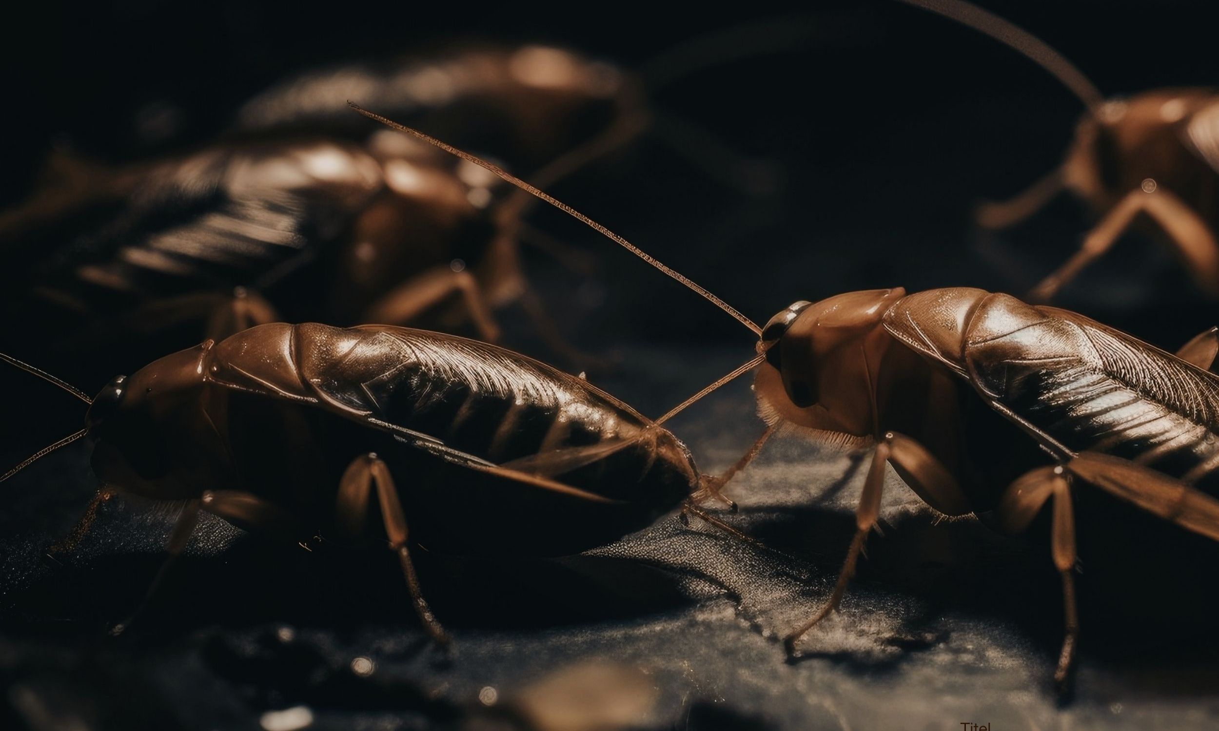 Krybende insekter kravlende på et sort gulv