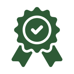 Et grønt ikon af et godkendt certifikat